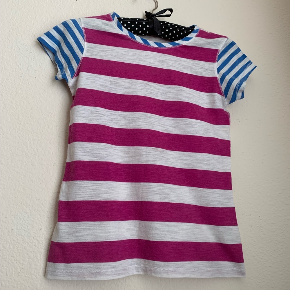 Girl’s Pink/Blue/White T-Shirt Size L 10/12